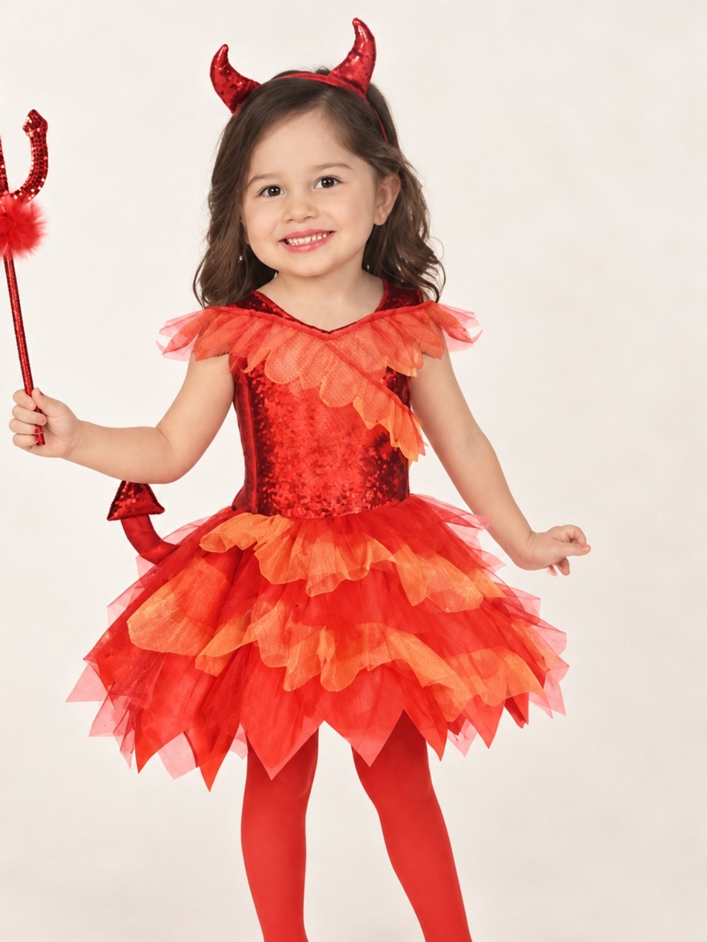 Toddler Girls Red Devil Tutu Halloween Costume / Dress Up Clothes for Kids